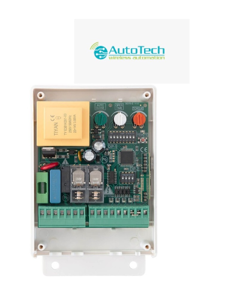 Autotech S-5070S - Πίνακας ελέγχου κινητήρων 230 VAC για συρόμενες πόρτες και μόνοφυλλο ανοιγόμενο μπράτσο