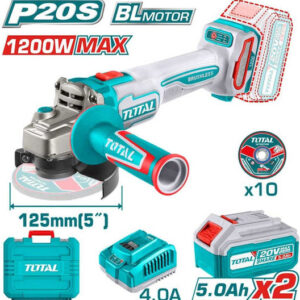 Total TAGLI2212532E - Τροχός 125mm Μπαταρίας Brushless 2x5Ah