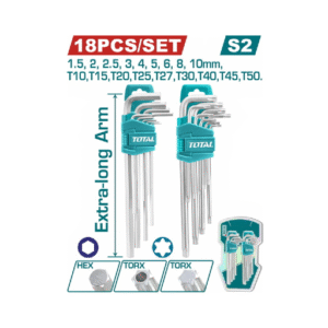 TOTAL - ΣΕΤ ΑΛΛΕΝ + TORX 18ΤΕΜ